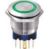 Кнопка антивандальная металл GN22-A без фикс.Подсв.12V красн.(GQ22-11E)