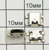 Гнездо micro USB на плату (поверх.монтаж, 4 лапки крепл. б.грань внизу)